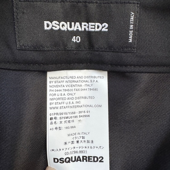 DSquared2 Women’s Black Shorts NWOT Wool/Silk Size 40/US 4 MSRP $495 - Picture 7 of 8